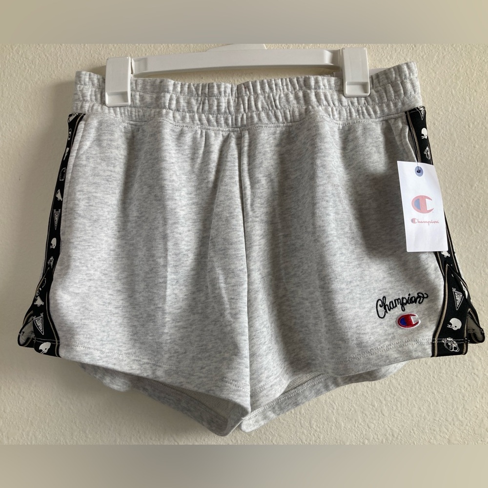 Champion Women’s Football Print Athletic Shorts Size M Gray NWT - Picture 1 of 10